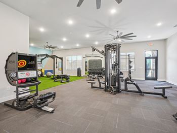 Fitness center with yoga/stretch area